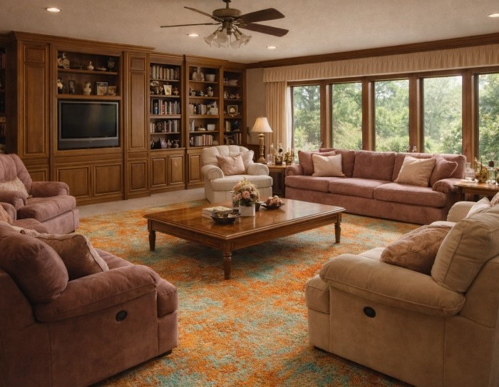 living room 90s interior design